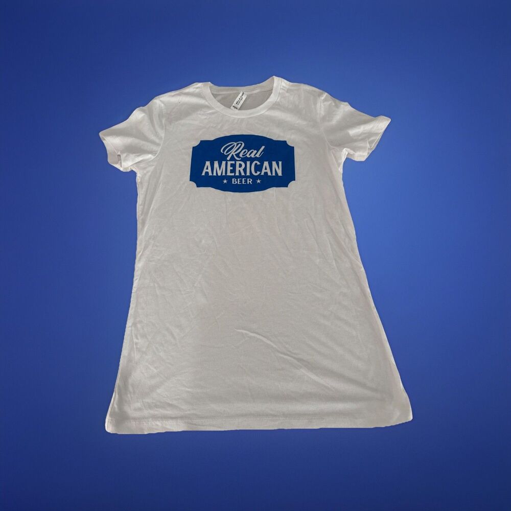Hulk Hogan Real American Beer Graphic T-Shirt White Womens Size L